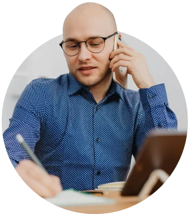 Client On The Phone